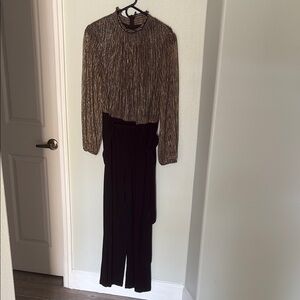 Jessica Howard Black Jumpsuit Elegant Evening Wear